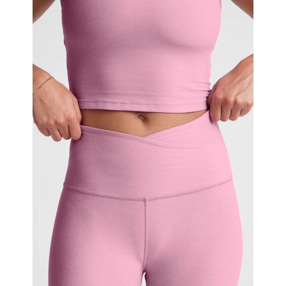 Beyond Yoga Pink Leggings Spacedye At Your Leisure Midi Yoga Pants SZ L NEW - Picture 4 of 5
